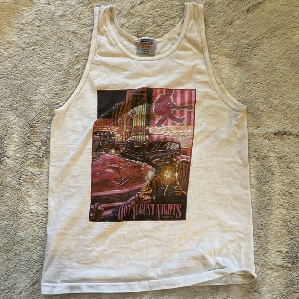 White Tank Top with Graphic Print